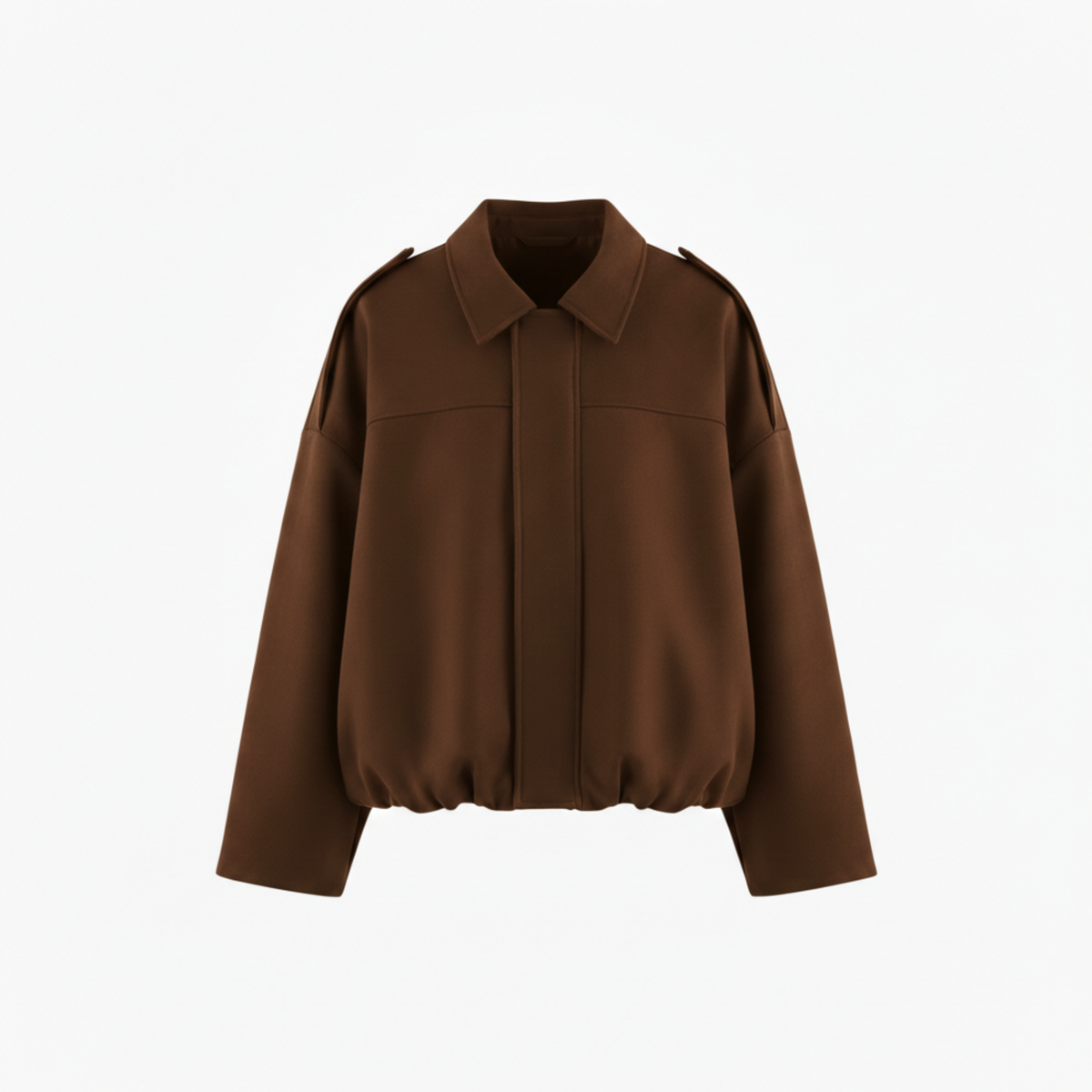 Polyester Bomber Jacket with Lapel Collar and Zipper Closure for Women