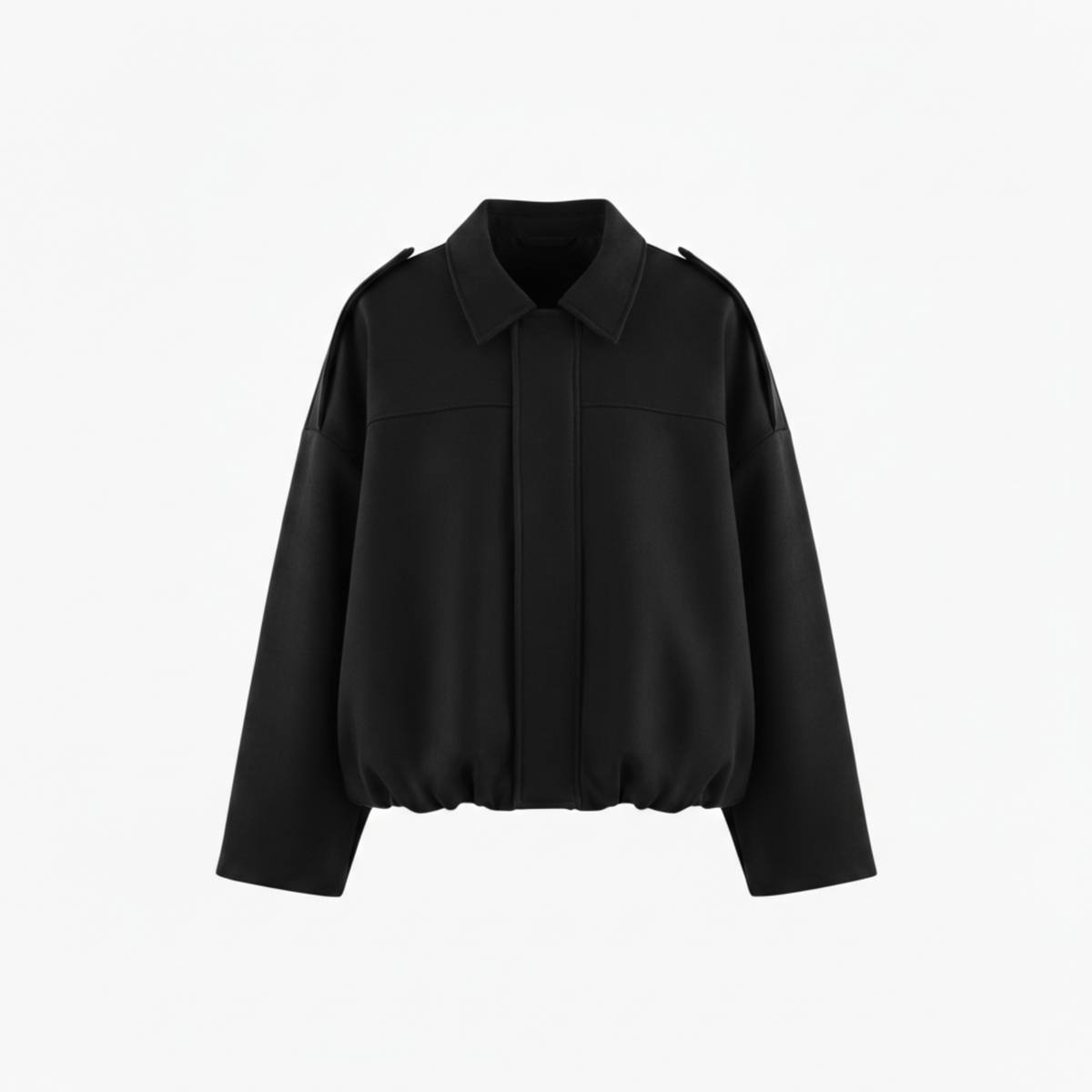 Polyester Bomber Jacket with Lapel Collar and Zipper Closure for Women