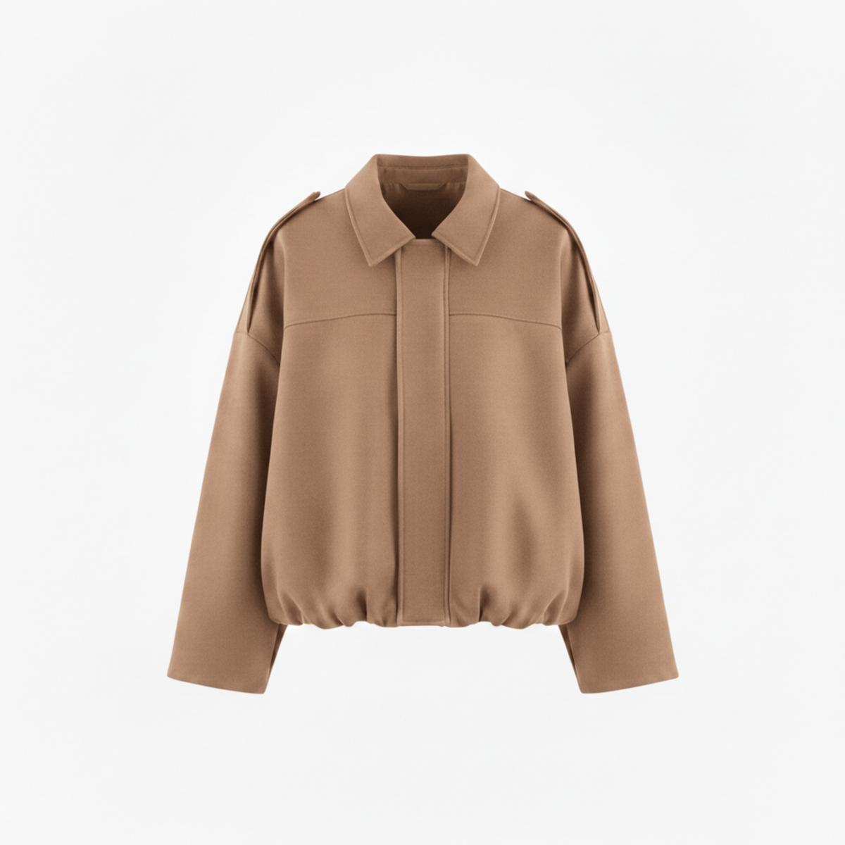 Polyester Bomber Jacket with Lapel Collar and Zipper Closure for Women