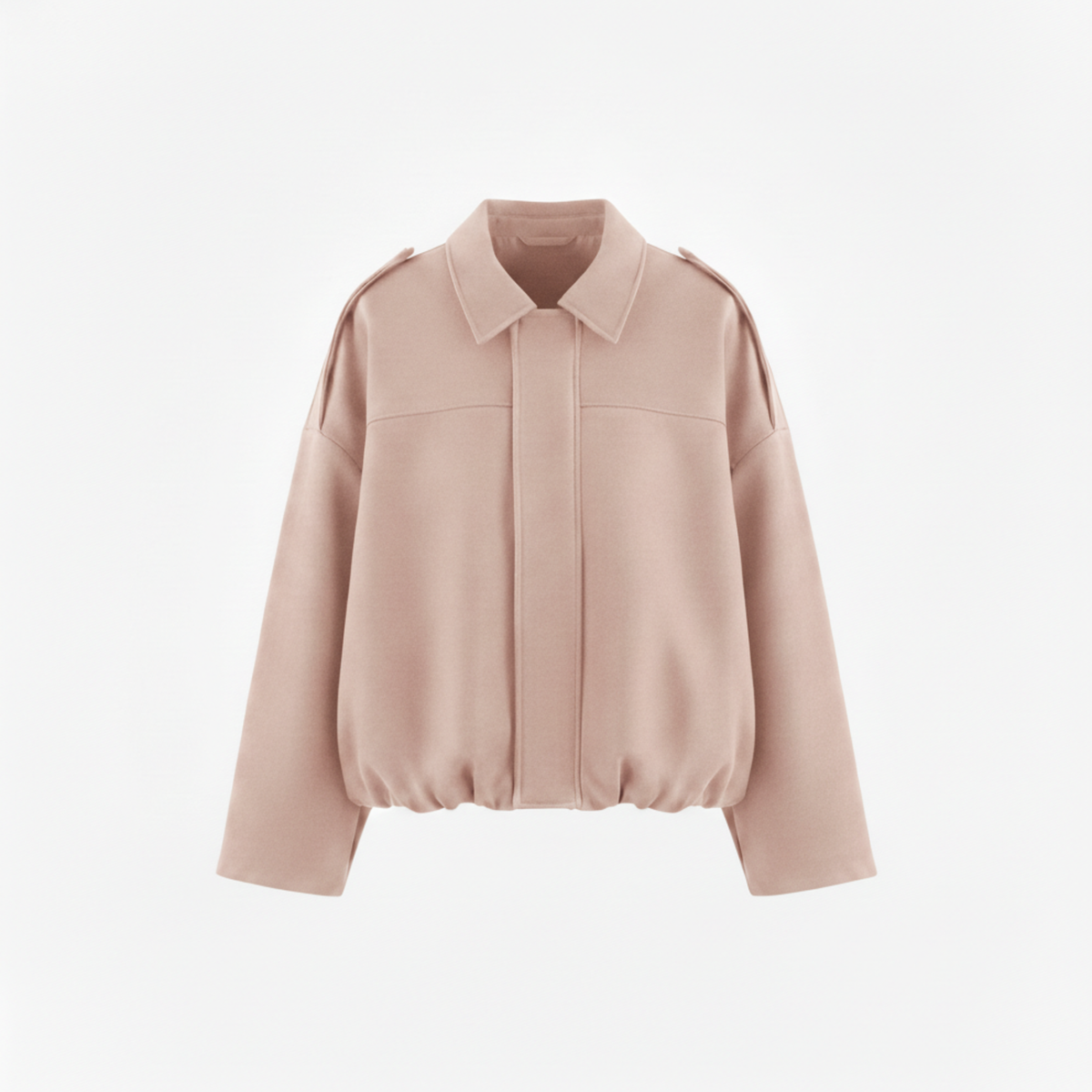 Polyester Bomber Jacket with Lapel Collar and Zipper Closure for Women