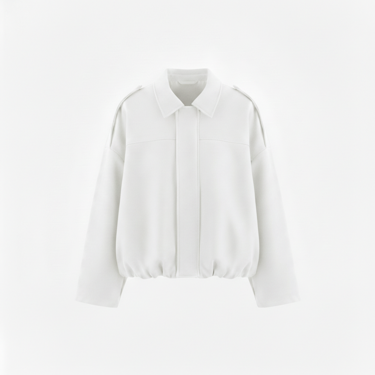 Polyester Bomber Jacket with Lapel Collar and Zipper Closure for Women