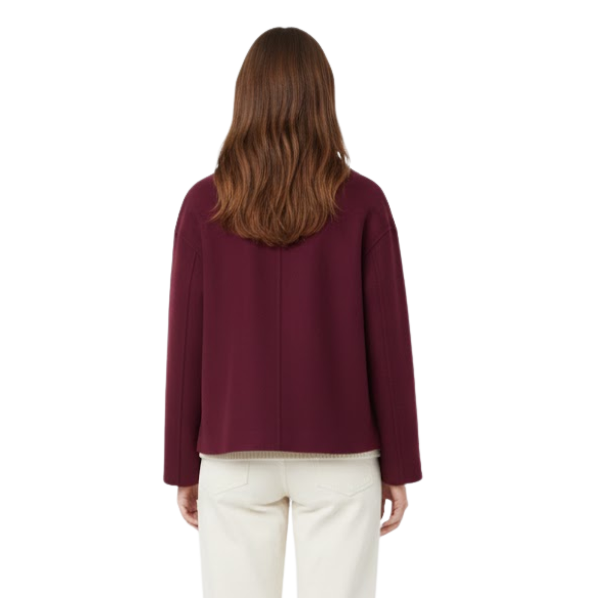 Women's Wool Coat Double-Breasted Versatile with Simple Design