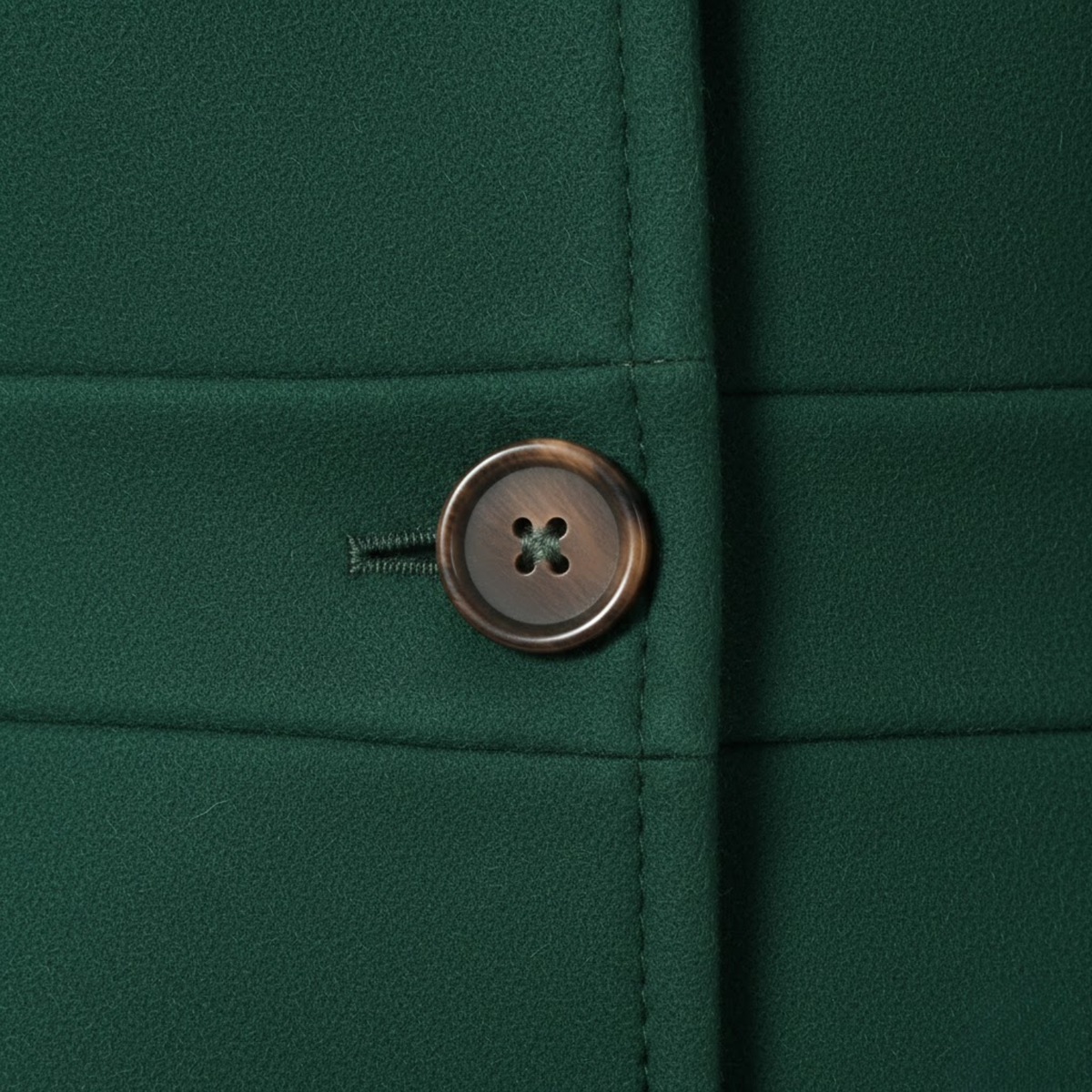 Mid-length wool coat with tailored collar and multiple buttons