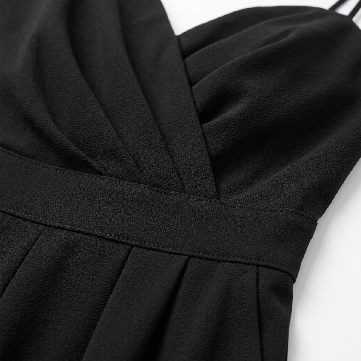 Women's high-waisted jumpsuit — wide legs and sweetheart neckline — evening