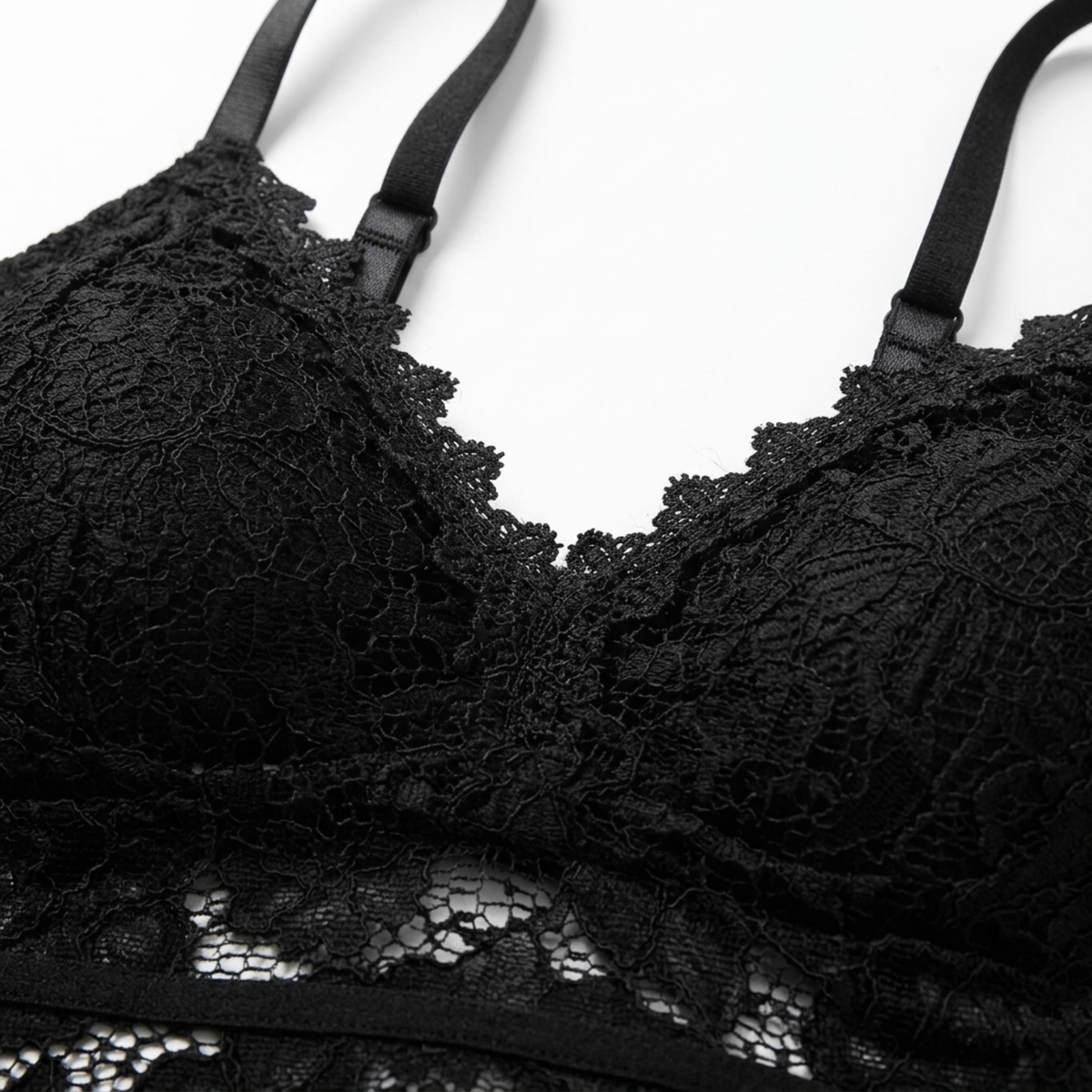 Short lace crop top for women — V-neck — chic look