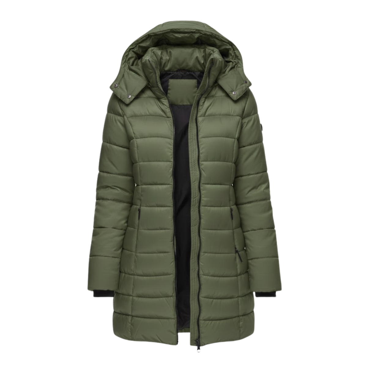 Women's Mid-Length Quilted Parka with Hood