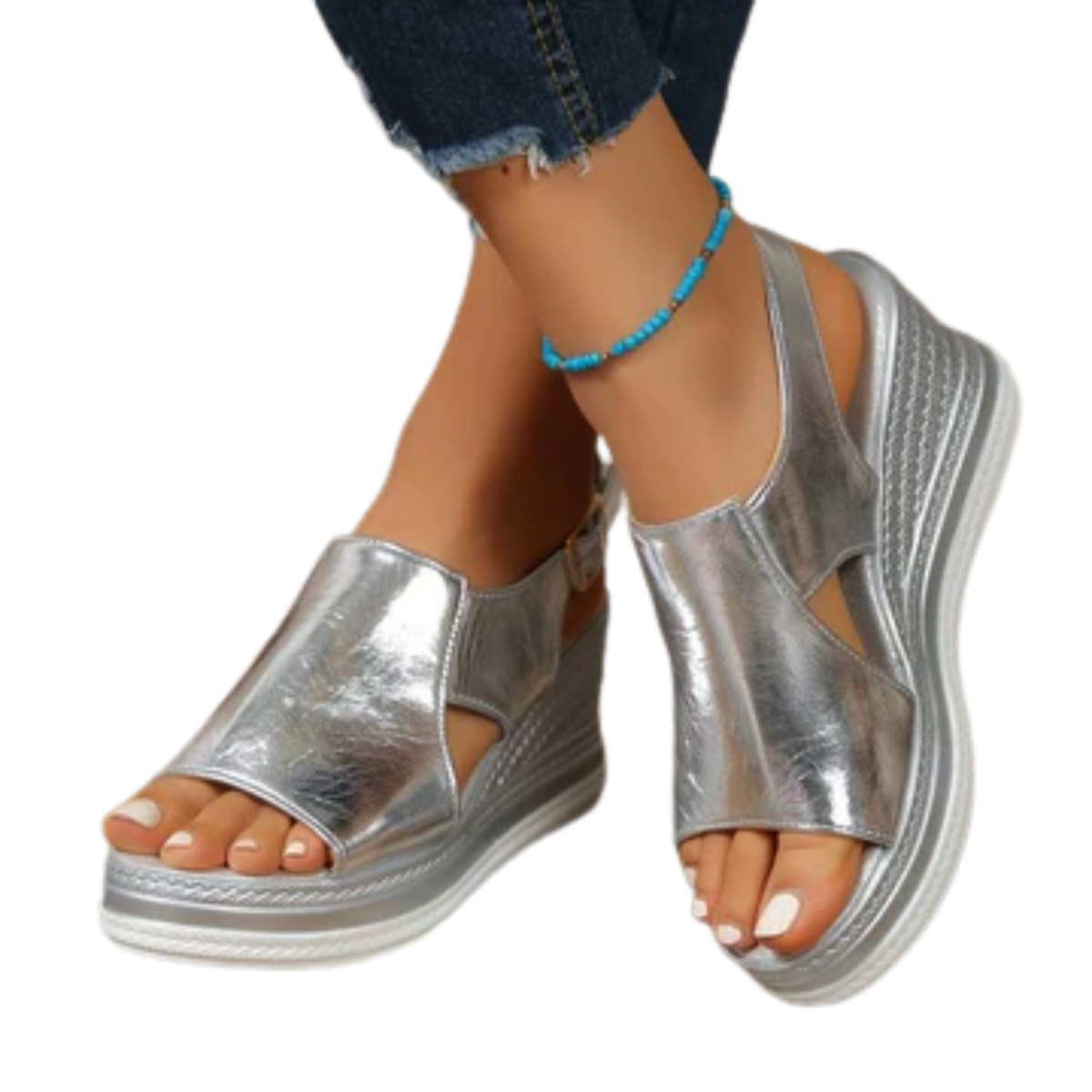 Women's wedge heel sandals — comfort and support — vacation