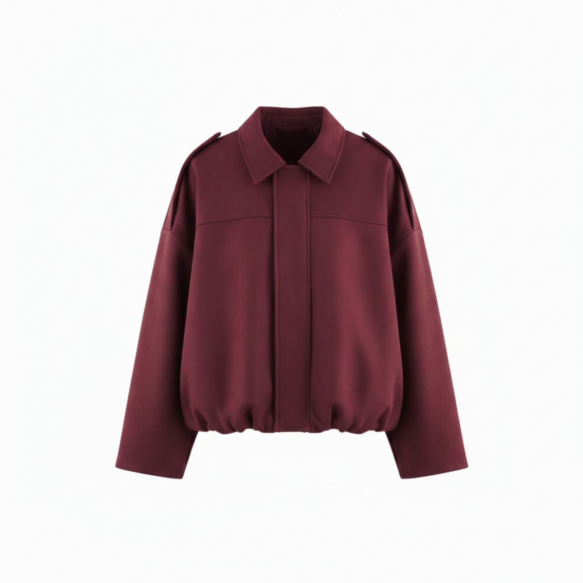 Polyester Bomber Jacket with Lapel Collar and Zipper Closure for Women