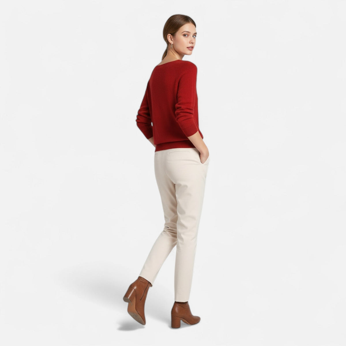Ancient World | Women's Merino Wool Sweater Round Neck Timeless
