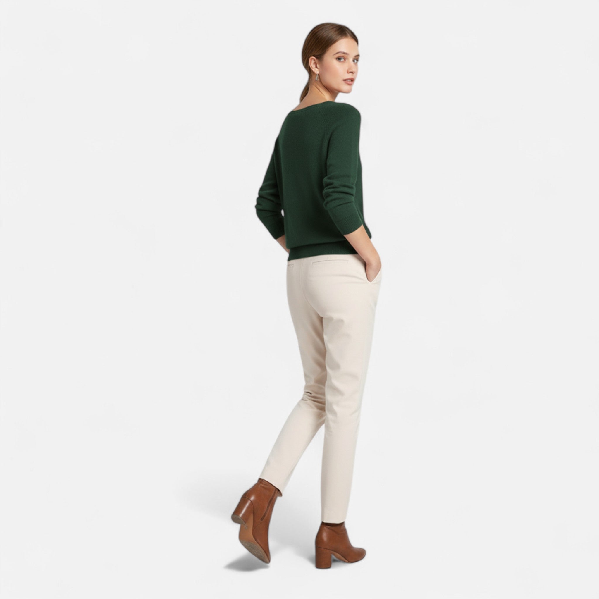 Ancient World | Women's Merino Wool Sweater Round Neck Timeless