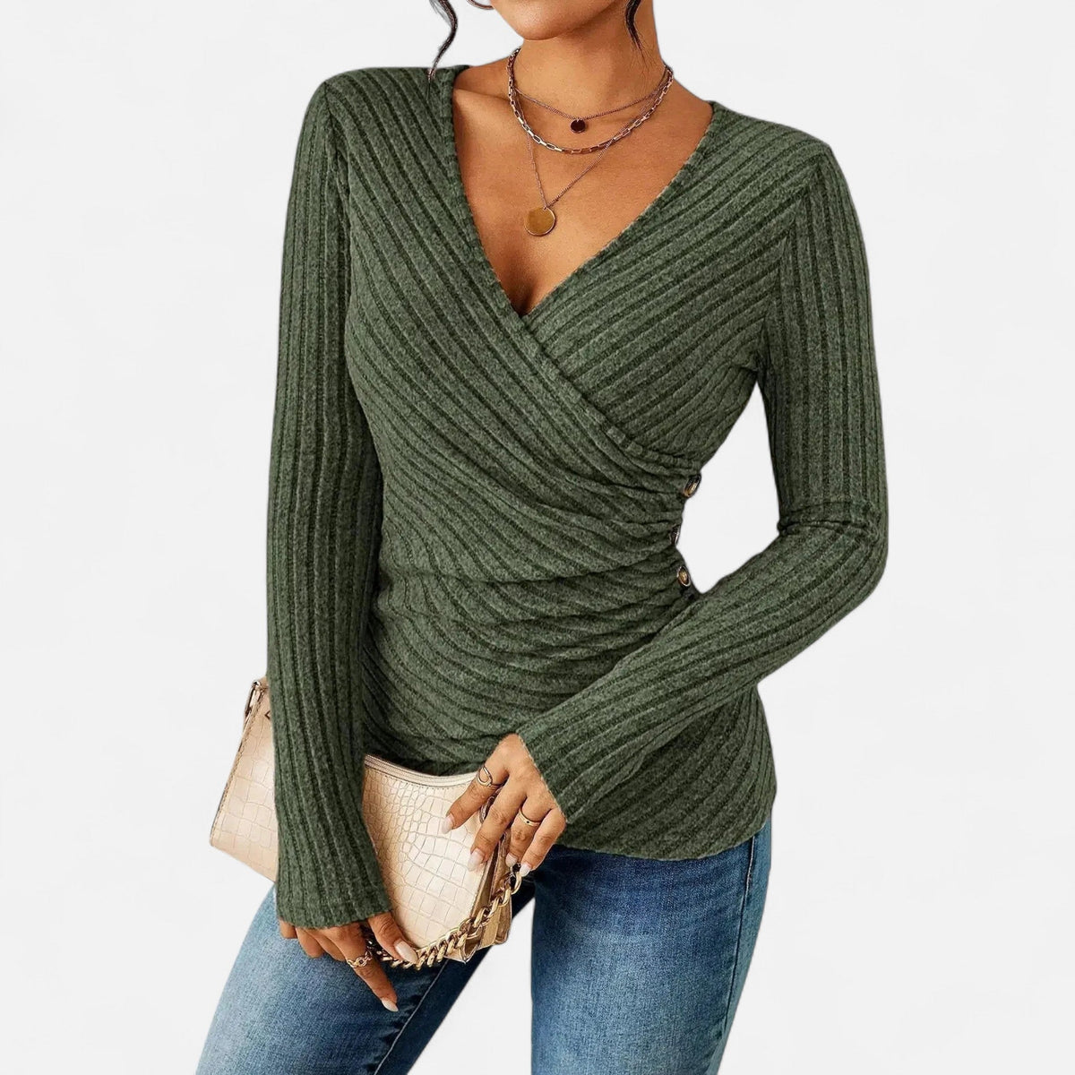 Ancient World | Women's Top Long Sleeves Sculpting Elegance Premium